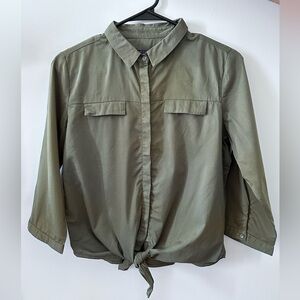 Kraus - Knotted Shirt - Women - Olive Green - US S